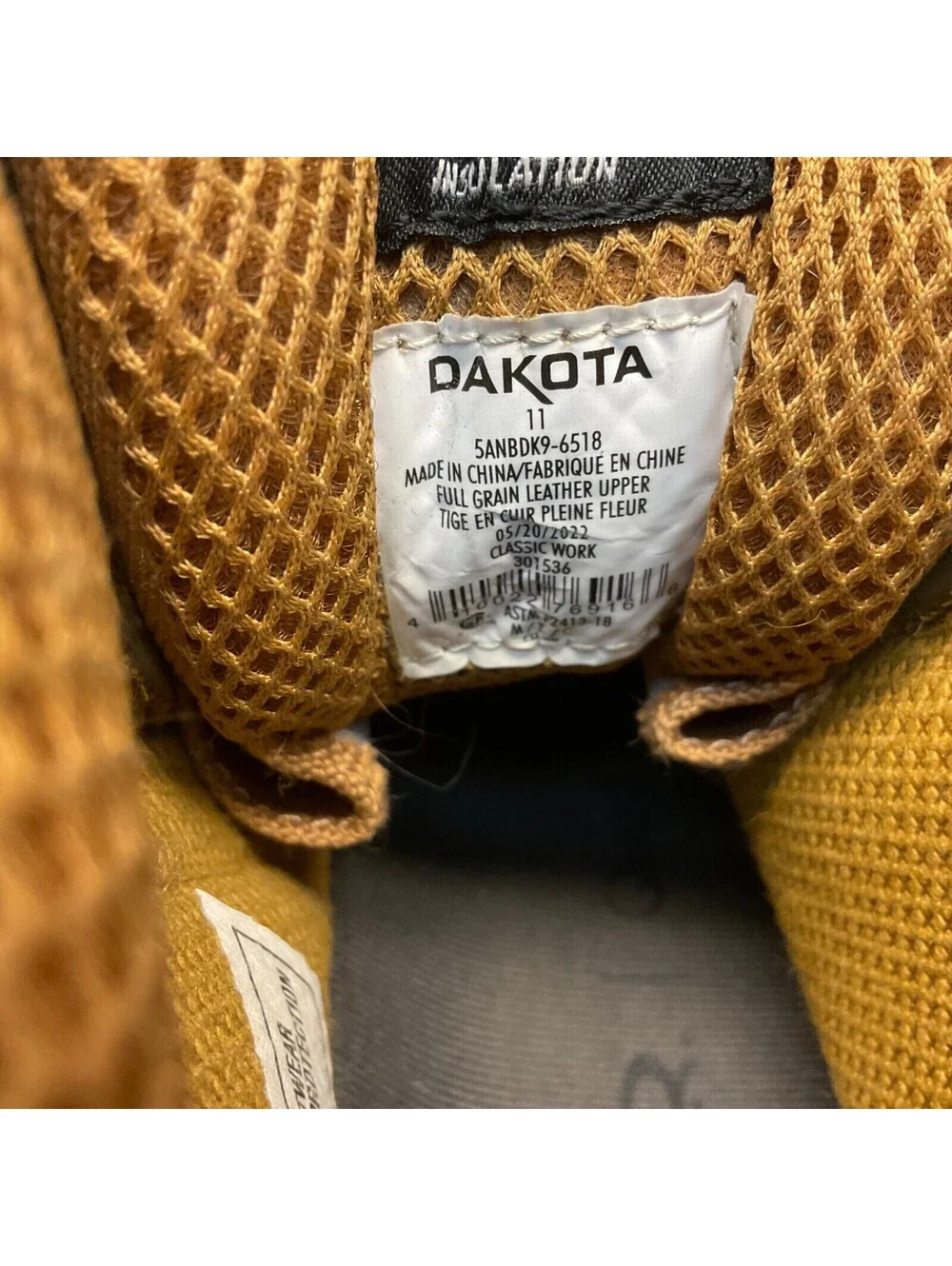 Dakota Men's 6'' 6518 Steel Toe Steel Plate Safety Work Boots Tan Size 11M